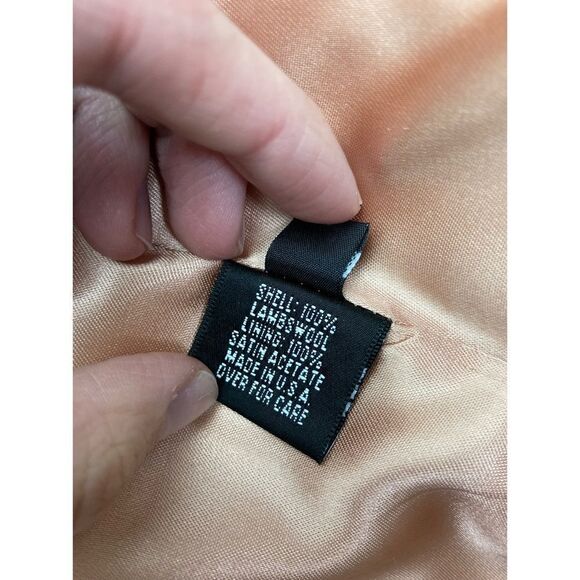 Vintage Marvin Richards cream/tan lambs wool and fox fur trim peacoat - Picture 8 of 8